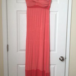 Strapless, long flowy maxi-dress